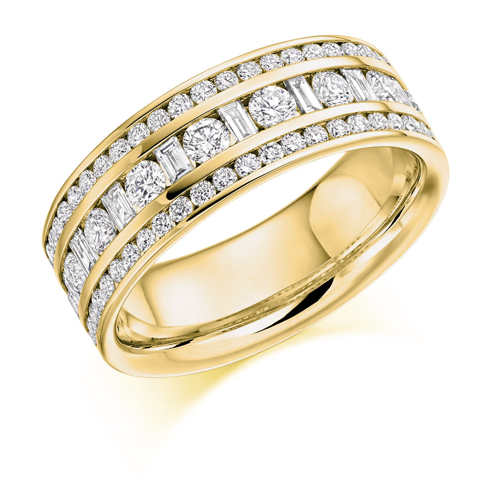 Channel-Set Half Eternity Ring, 1.3ct total in Yellow Gold