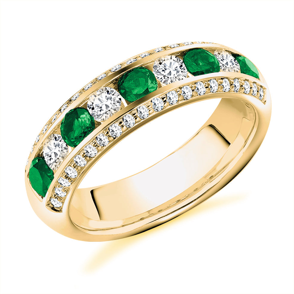 Right Hand Ring-Set Half Eternity Ring, 0.65ct total (HET2651) in Yellow Gold