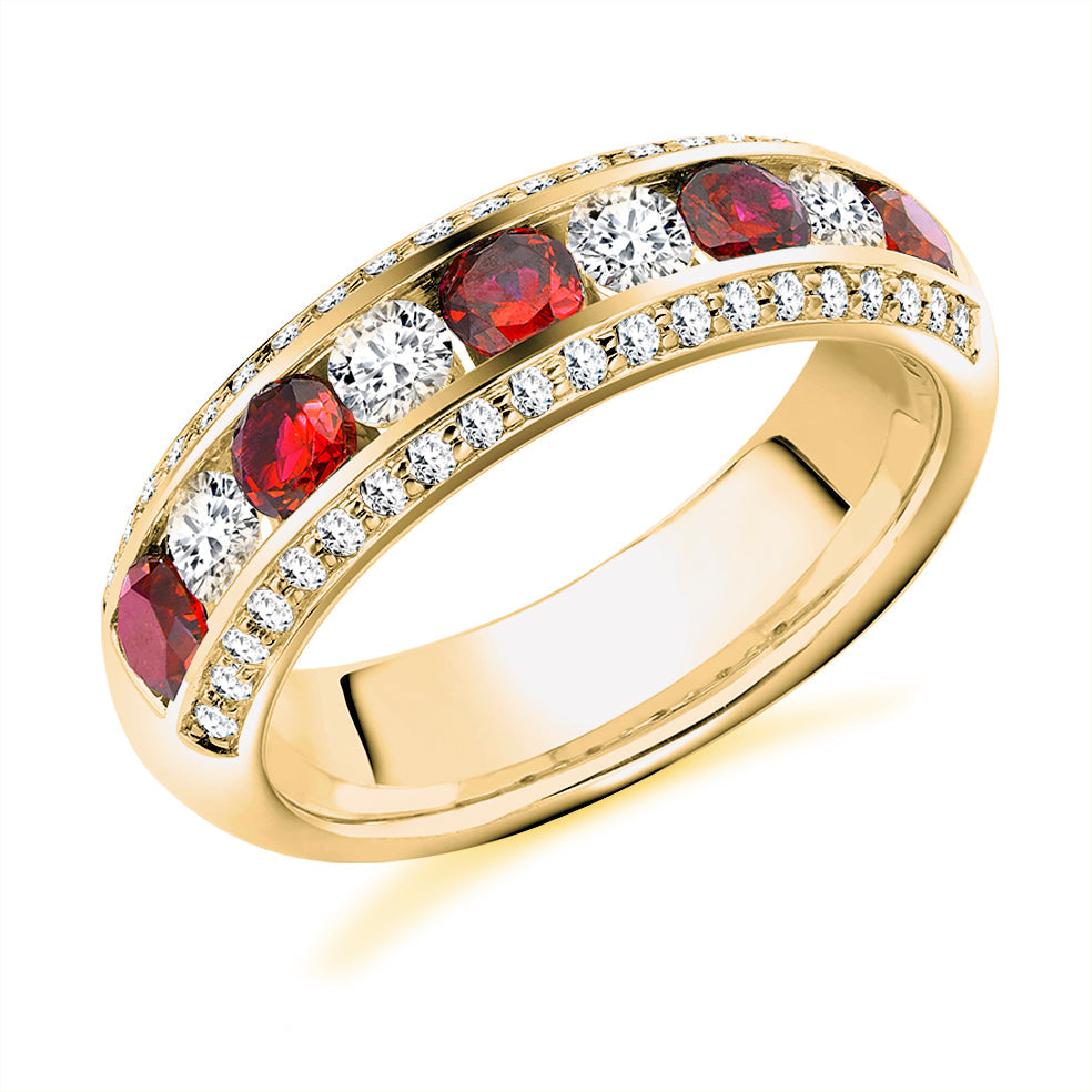 Right Hand Ring-Set Half Eternity Ring, 0.65ct total (HET2651) in Yellow Gold
