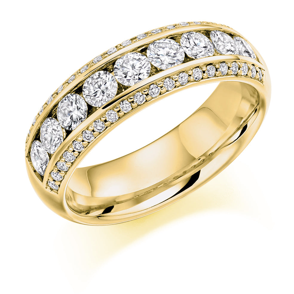 Channel-Set Half Eternity Ring, 1.25ct total (HET2651) in Yellow Gold
