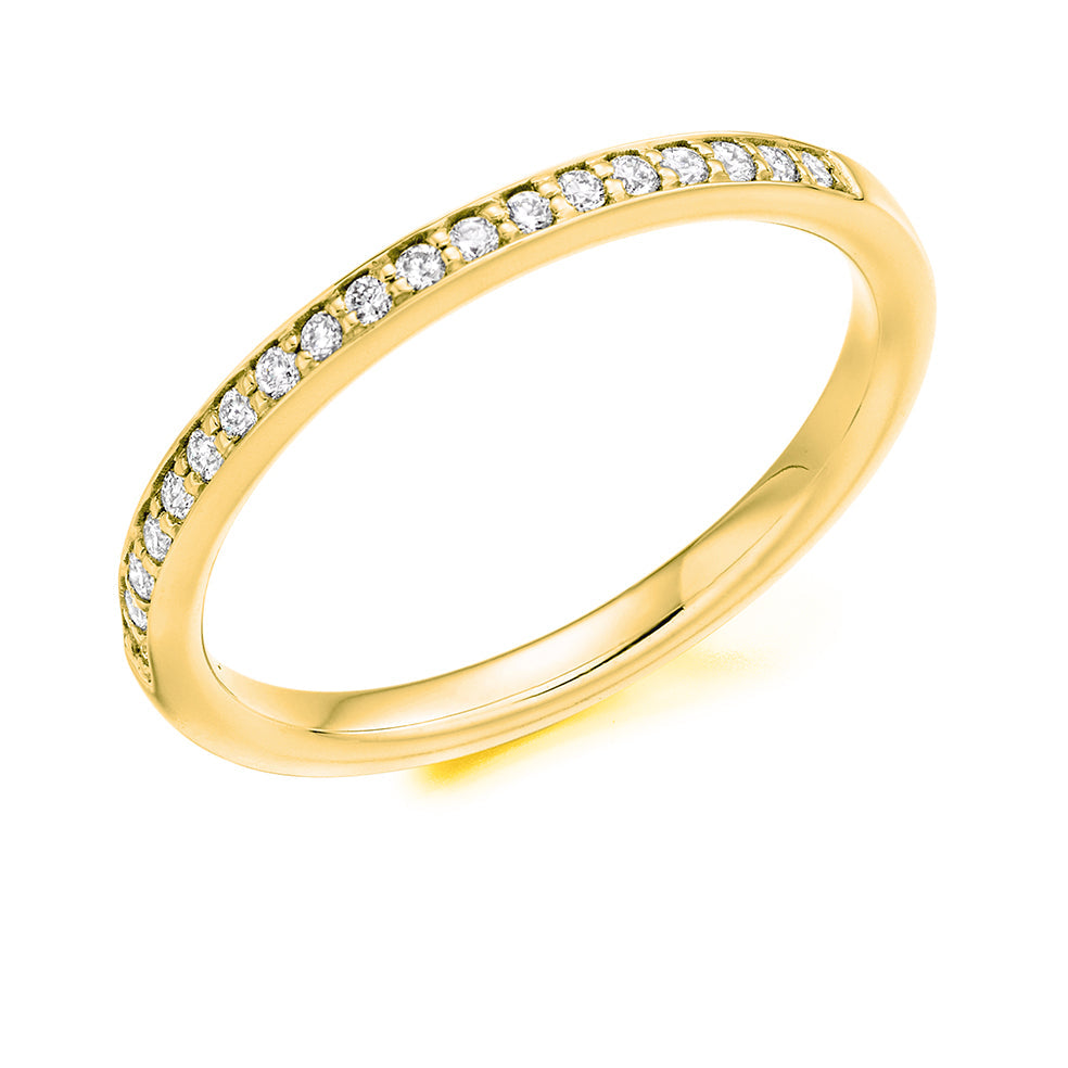 Grain-Set Half Eternity Ring, 0.15ct total (HET27140A) in Yellow Gold