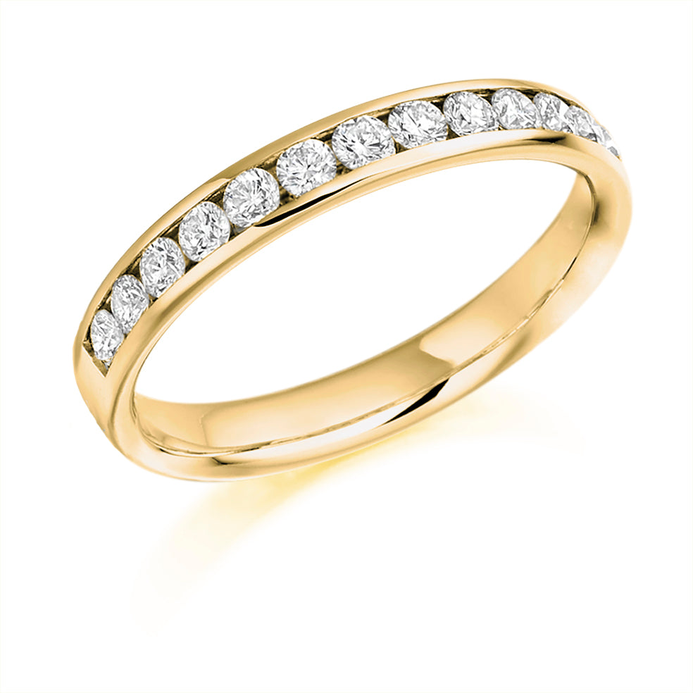 Channel-Set Half Eternity Ring, 0.50ct total (HET2761) in Yellow Gold