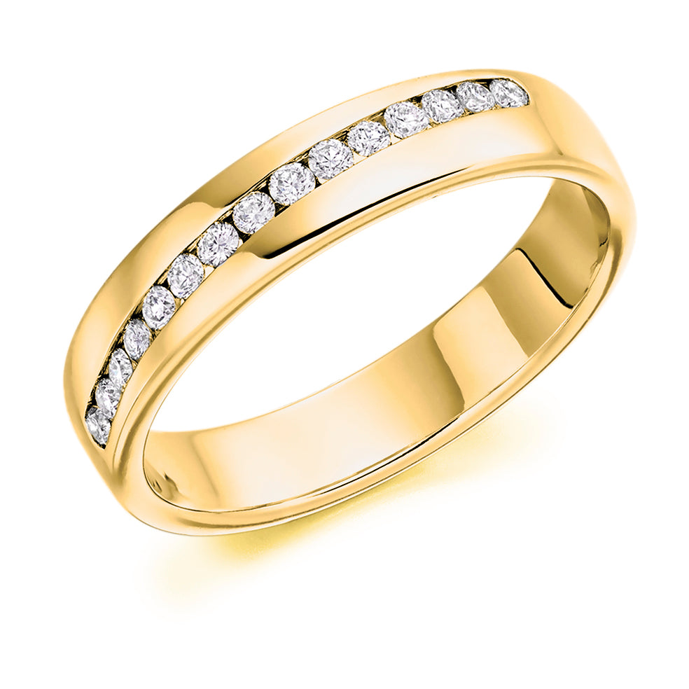 Channel-Set Half Eternity Ring, 0.20ct total (HET2804) in Yellow Gold