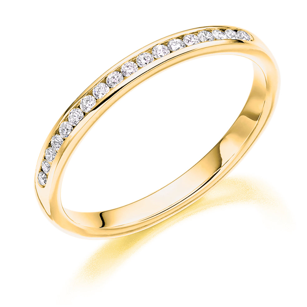 Channel-Set Half Eternity Ring, 0.15ct total (HET2843) in Yellow Gold