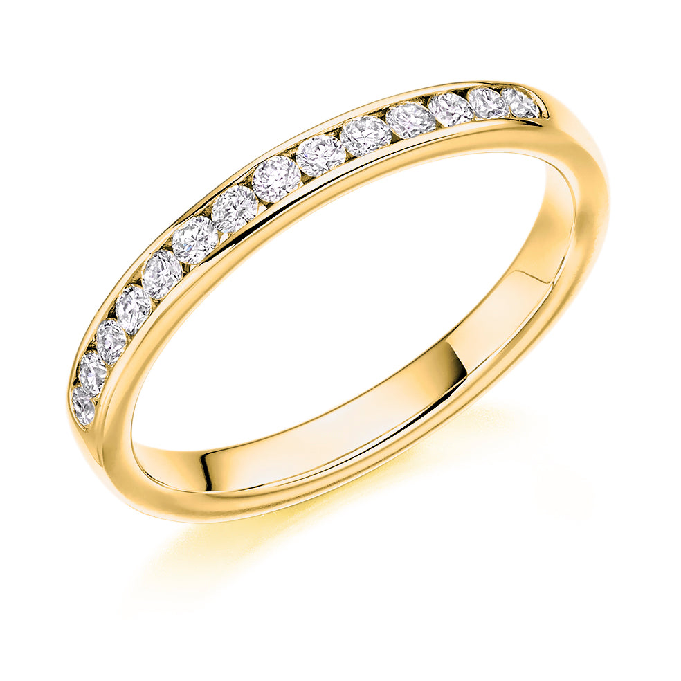 Channel-Set Half Eternity Ring, 0.25ct total (HET2844) in Yellow Gold