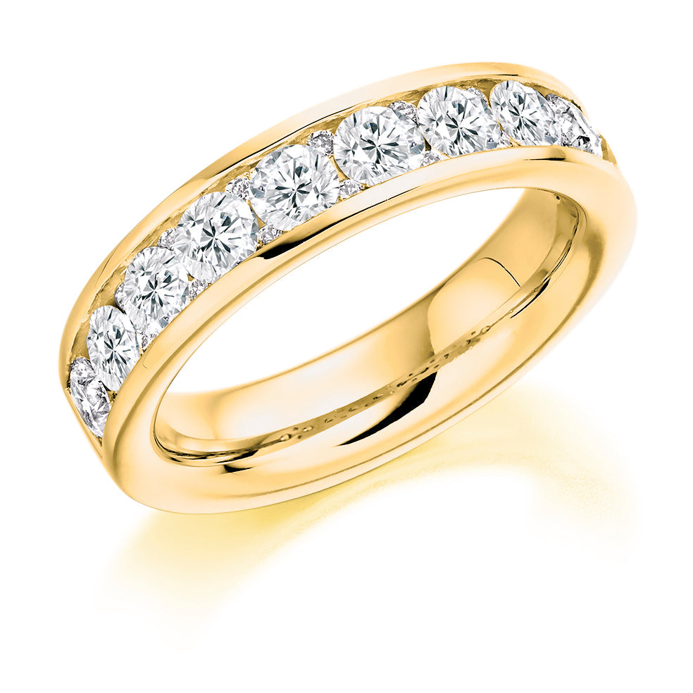 Channel-Set Half Eternity Ring, 1.60ct total (HET2865) in Yellow Gold