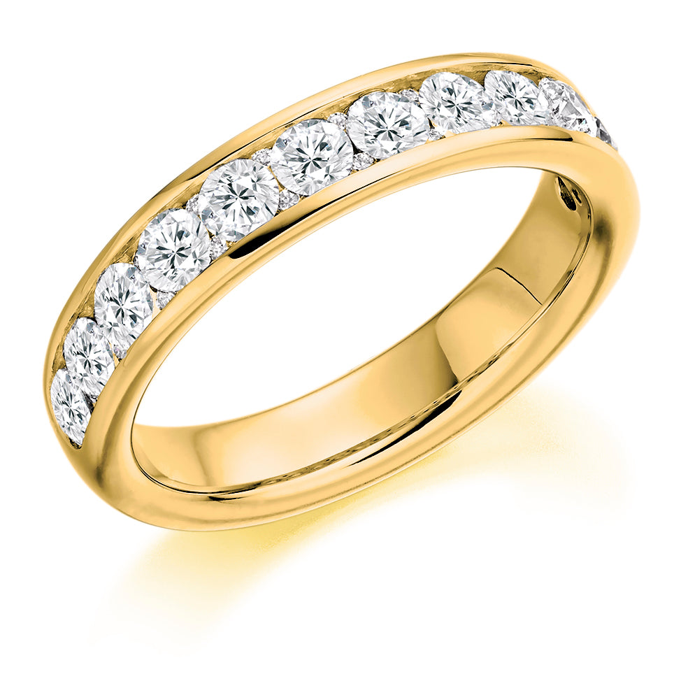 Channel-Set Half Eternity Ring, 0.80ct total (HET2867) in Yellow Gold