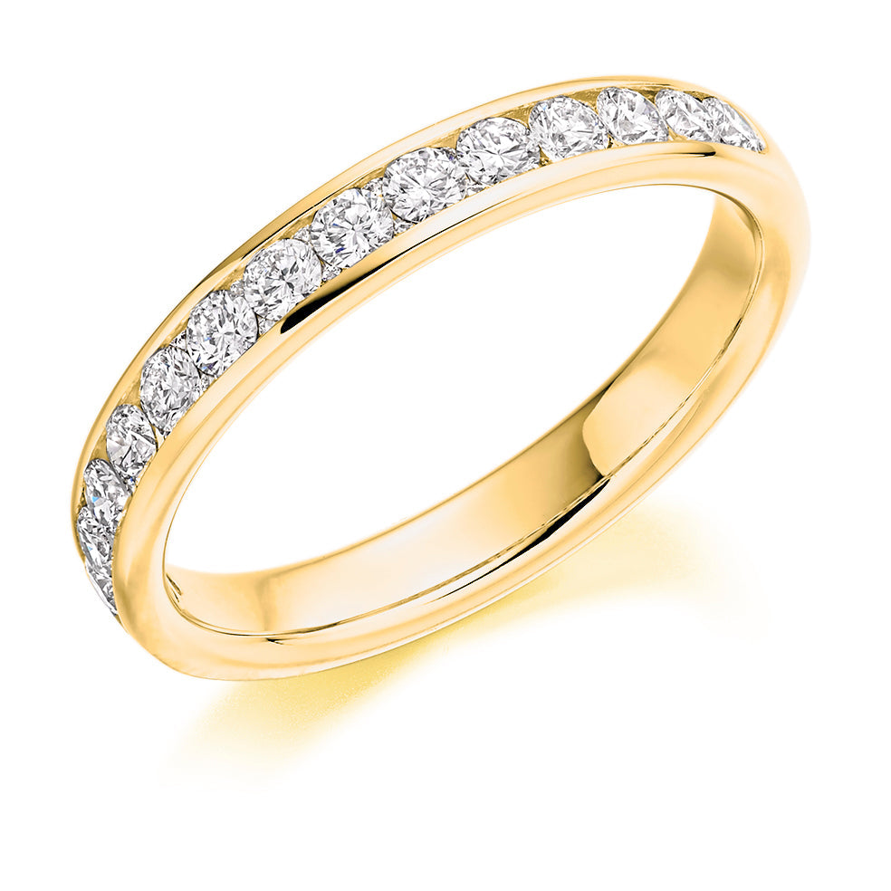 Channel-Set Half Eternity Ring, 0.60ct total (HET2868) in Yellow Gold