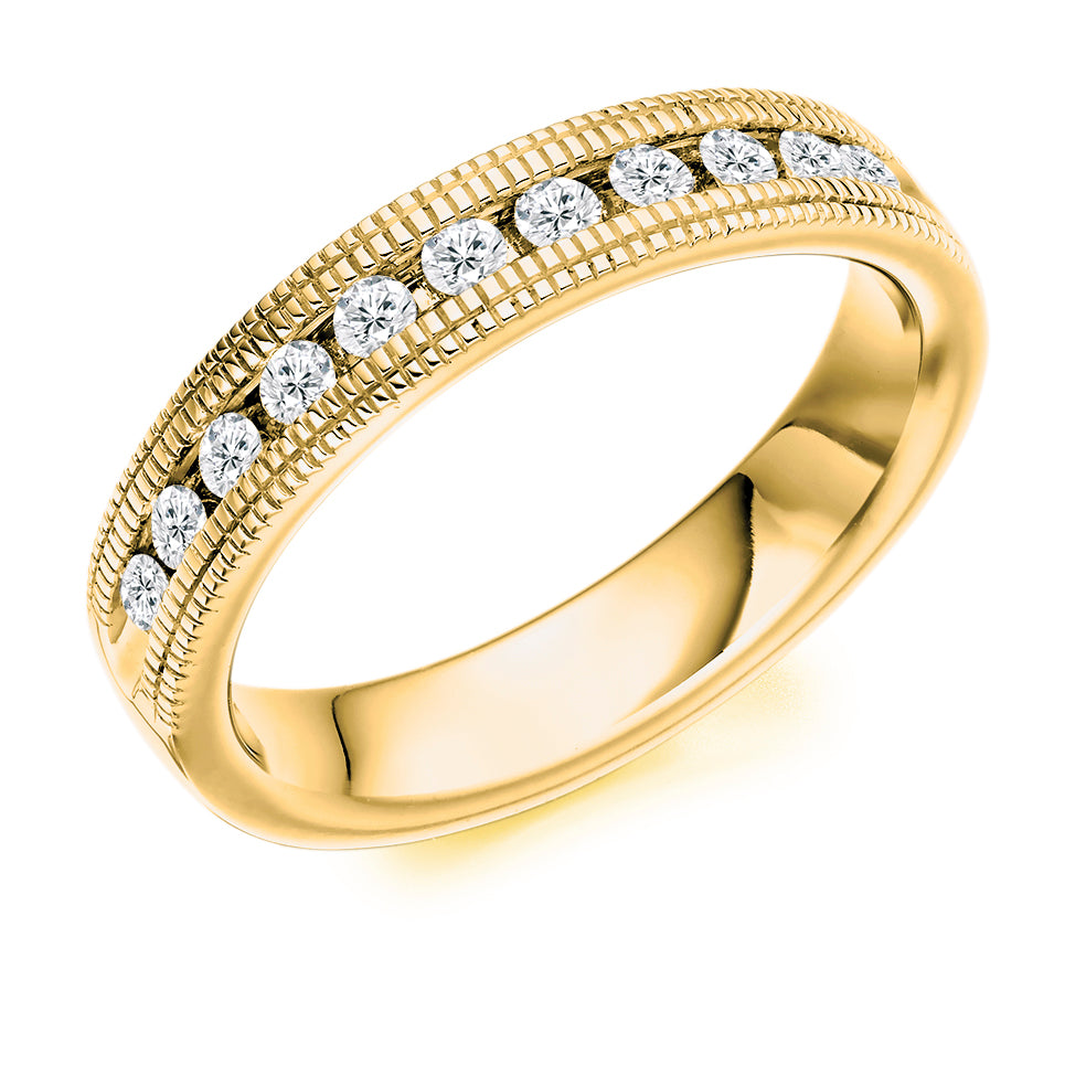 Channel-Set Half Eternity Ring, 0.55ct total (HET2884) in Yellow Gold