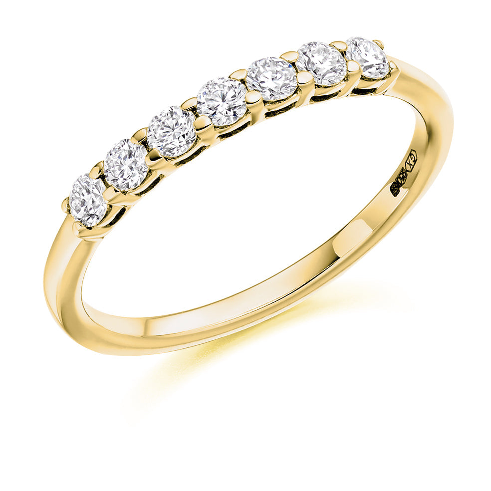 Claw-Set Half Eternity Ring, 0.33ct total (HET2918) in Yellow Gold