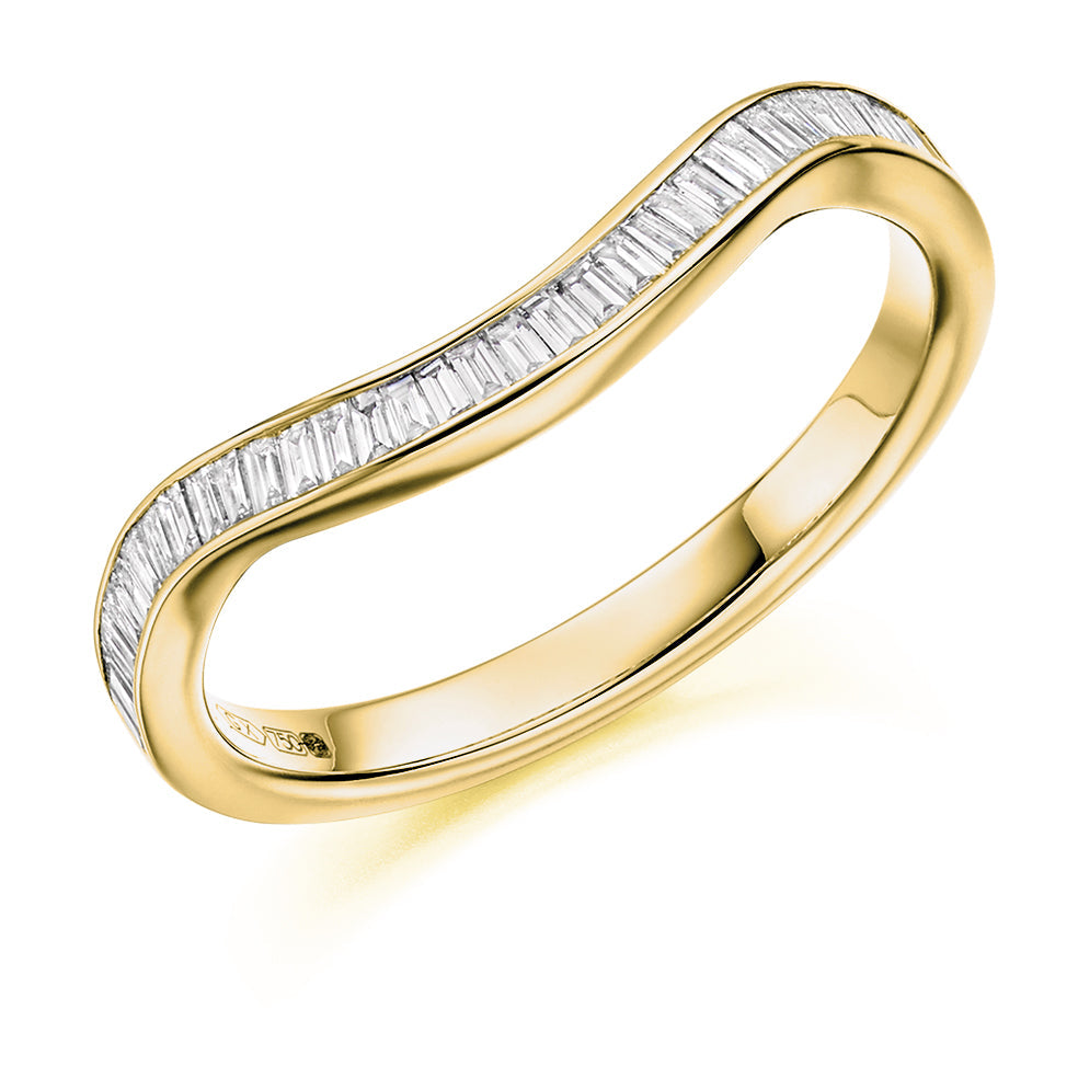 Shaped Channel-Set Half Eternity Ring, 0.3ct total (HET2973) in Yellow Gold