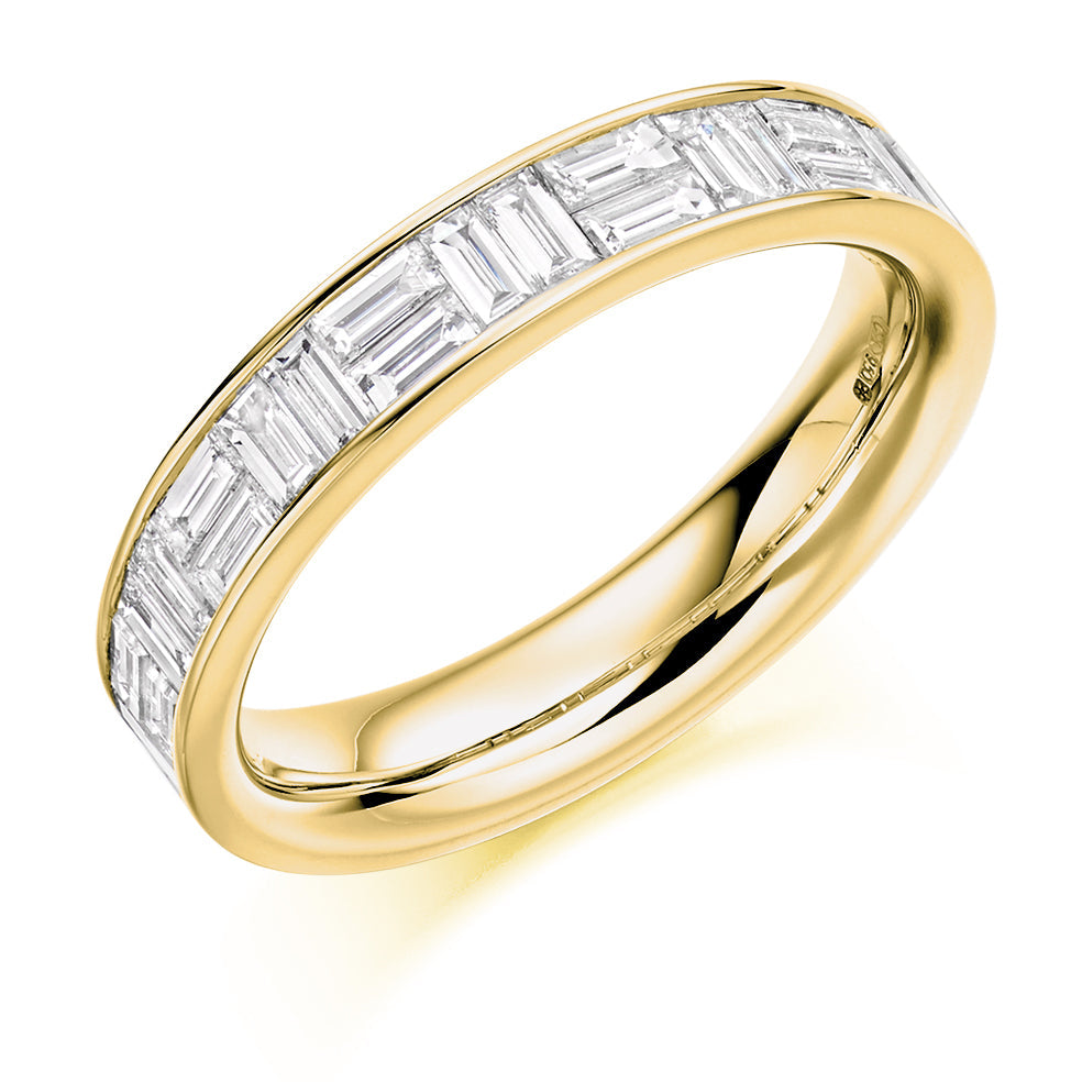 Channel-Set Half Eternity Ring, 1.1ct total in Yellow Gold