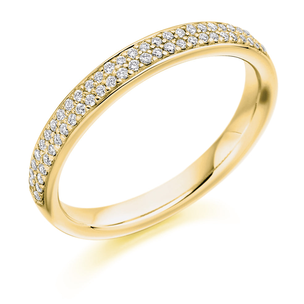 Grain-Set Half Eternity Ring, 0.25ct total (HET3151A) in Yellow Gold