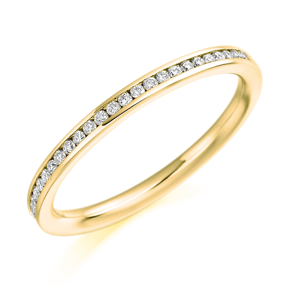 Channel-Set Half Eternity Ring, 0.15ct total (HET3219A) in Yellow Gold