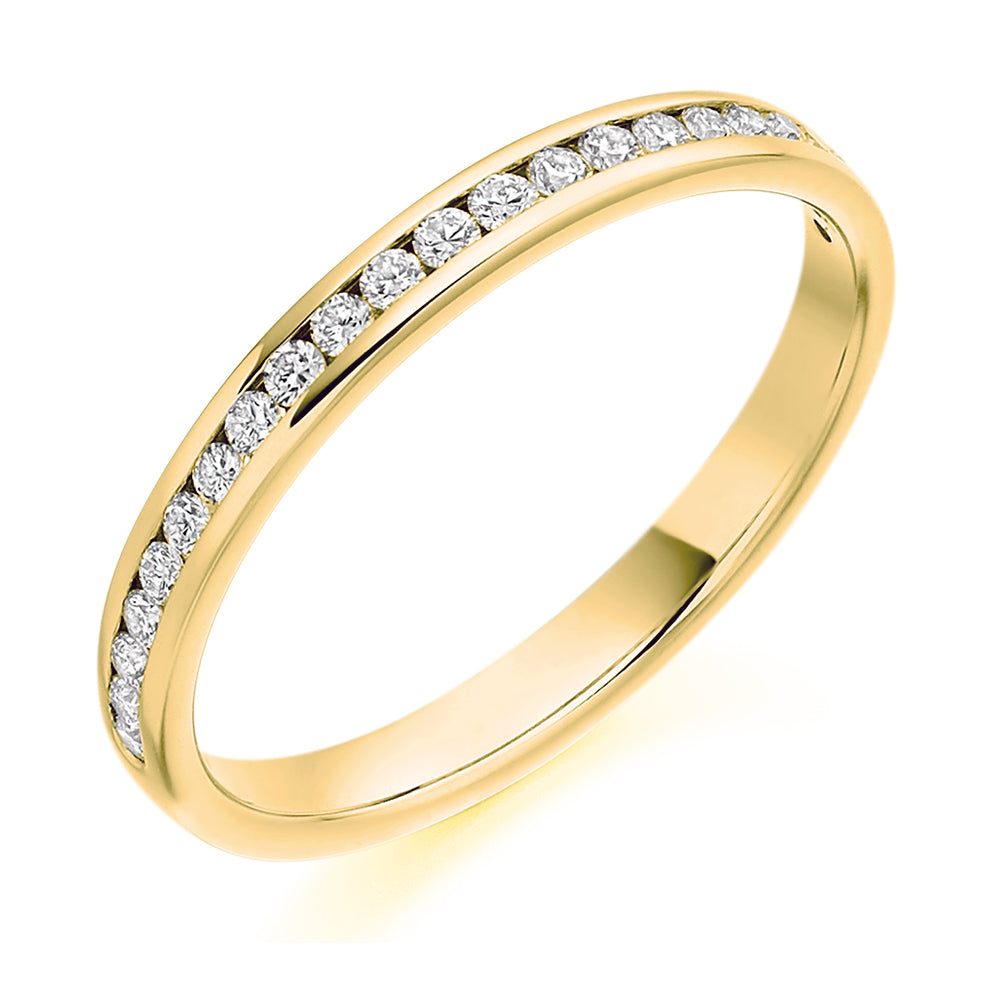 Channel-Set Half Eternity Ring, 0.25ct total (HET3221A) in Yellow Gold