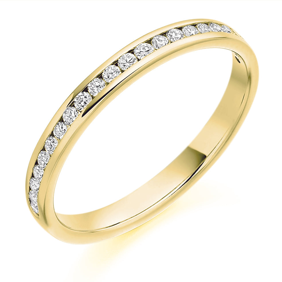 Channel-Set Half Eternity Ring, 0.25ct total (HET3222A) in Yellow Gold