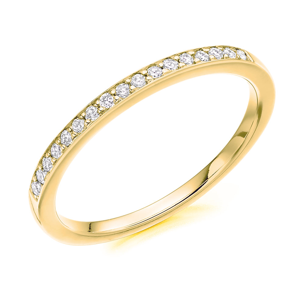 Grain-Set Half Eternity Ring, 0.15ct total (HET3316A) in Yellow Gold