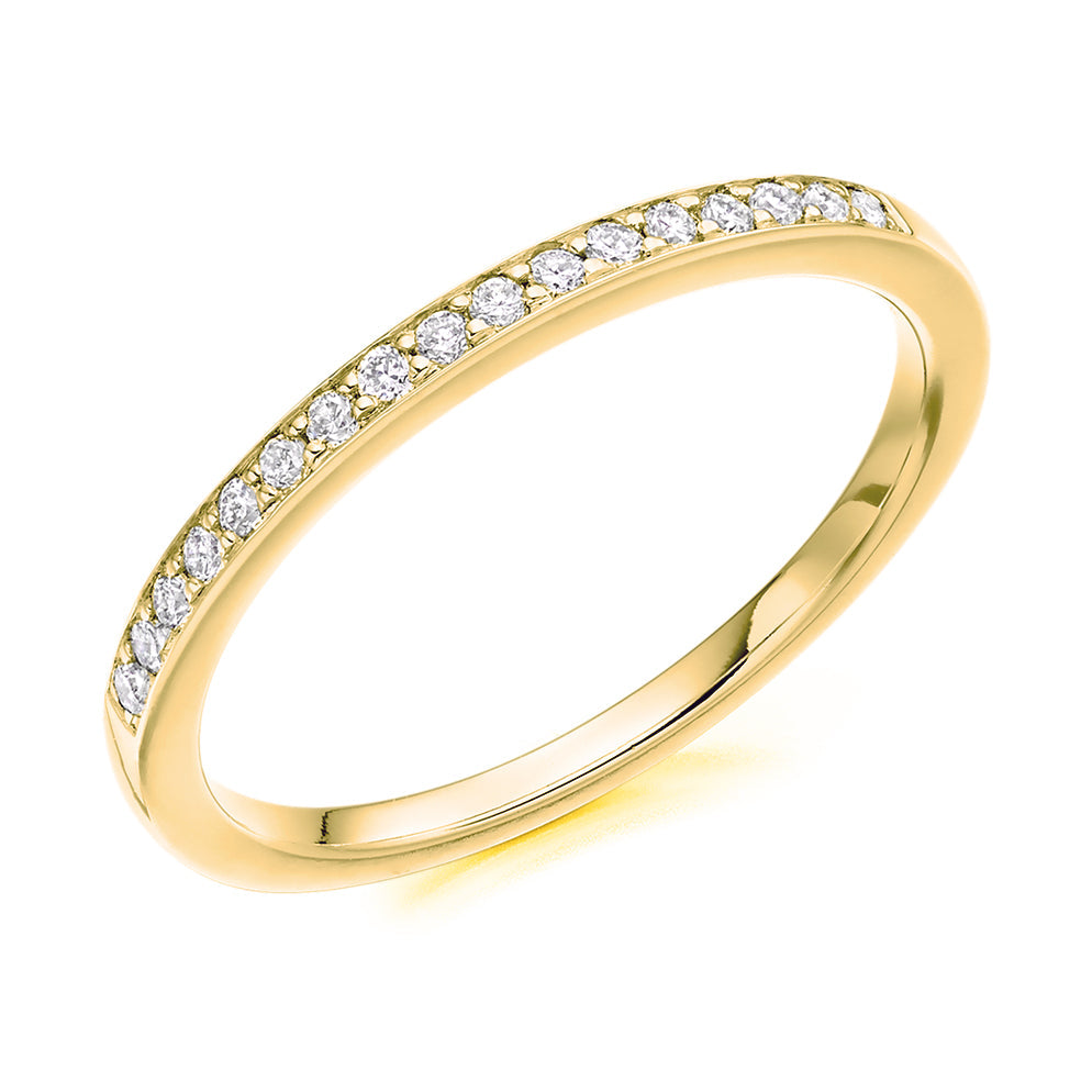 Grain-Set Half Eternity Ring, 0.20ct total (HET3317A) in Yellow Gold