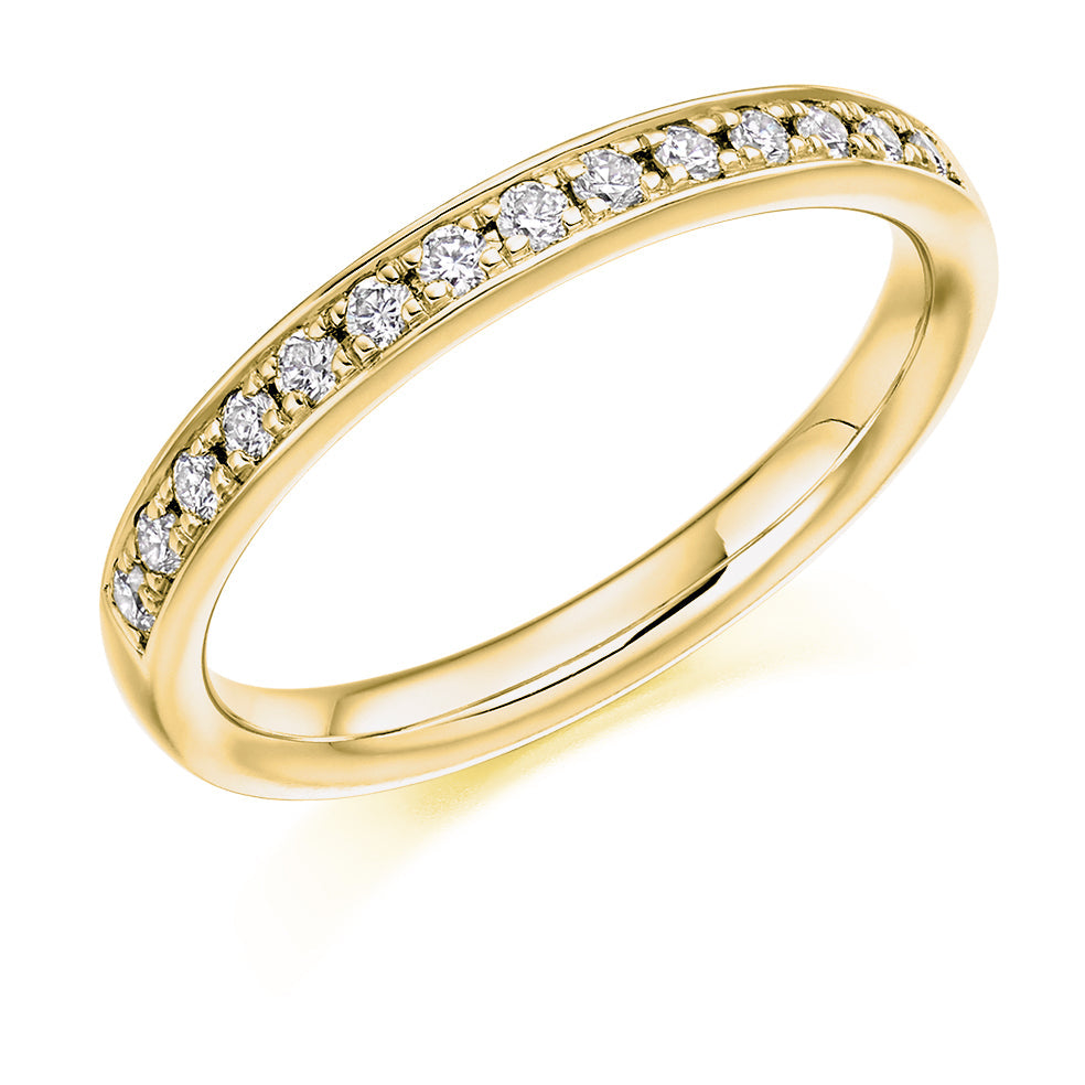 Grain-Set Half Eternity Ring, 0.25ct total (HET3348A) in Yellow Gold