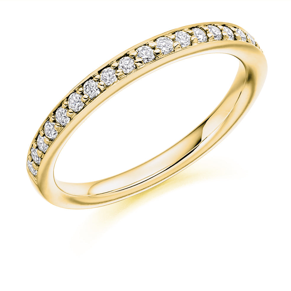 Grain-Set Half Eternity Ring, 0.25ct total (HET3550A) in Yellow Gold