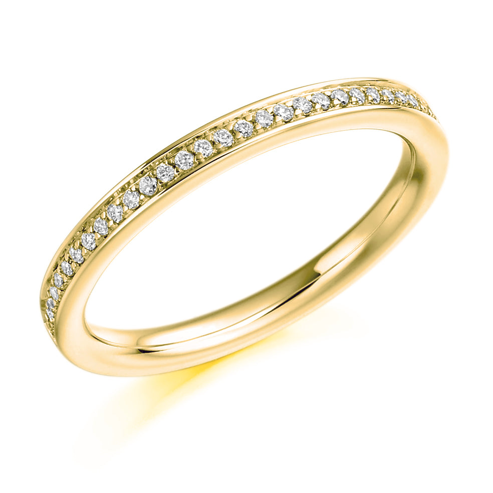 Grain-Set Half Eternity Ring, 0.10ct total (HET3687A) in Yellow Gold