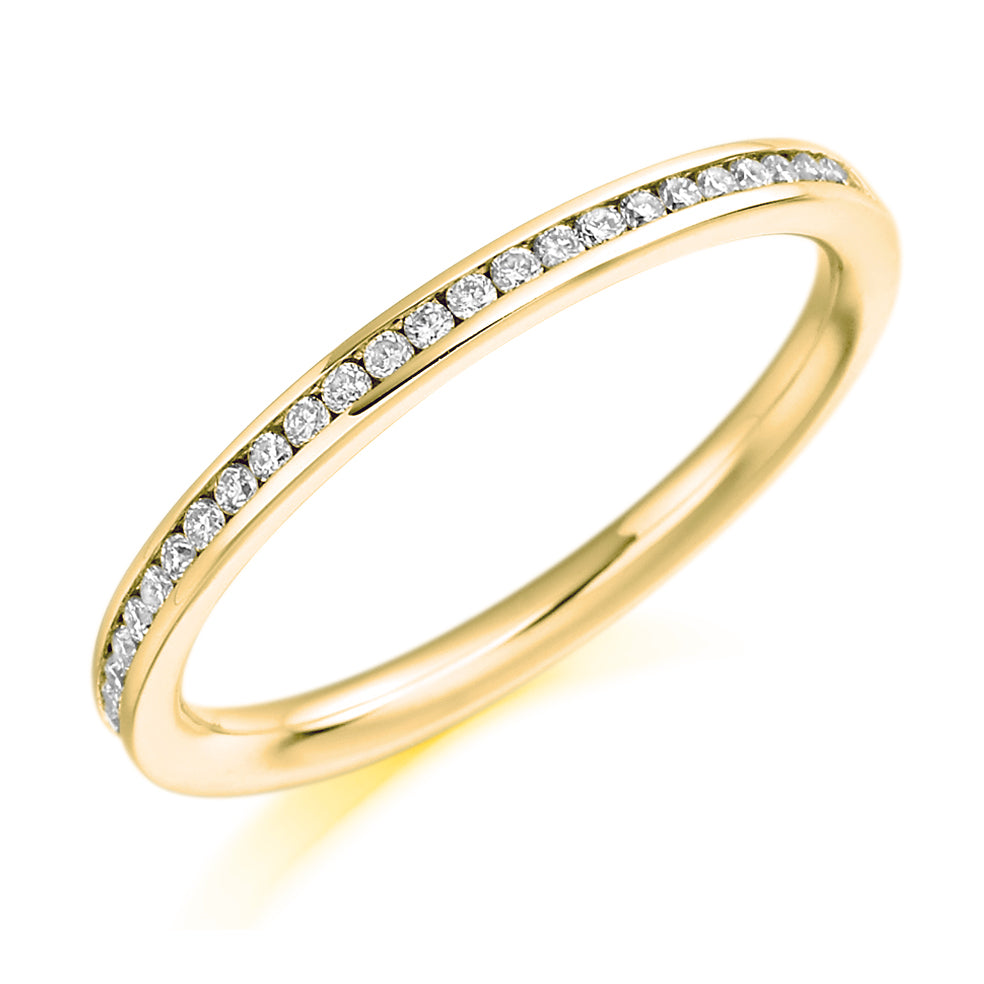 Channel-Set Half Eternity Ring, 0.15ct total (HET3846A) in Yellow Gold