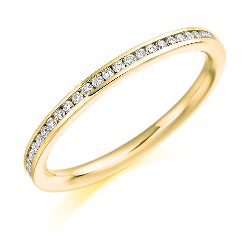 Channel-Set Half Eternity Ring, 0.15ct total (HET3847A) in Yellow Gold