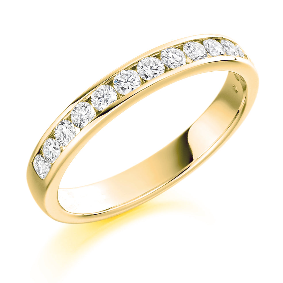 Channel-Set Half Eternity Ring, 0.50ct total (HET3848A) in Yellow Gold