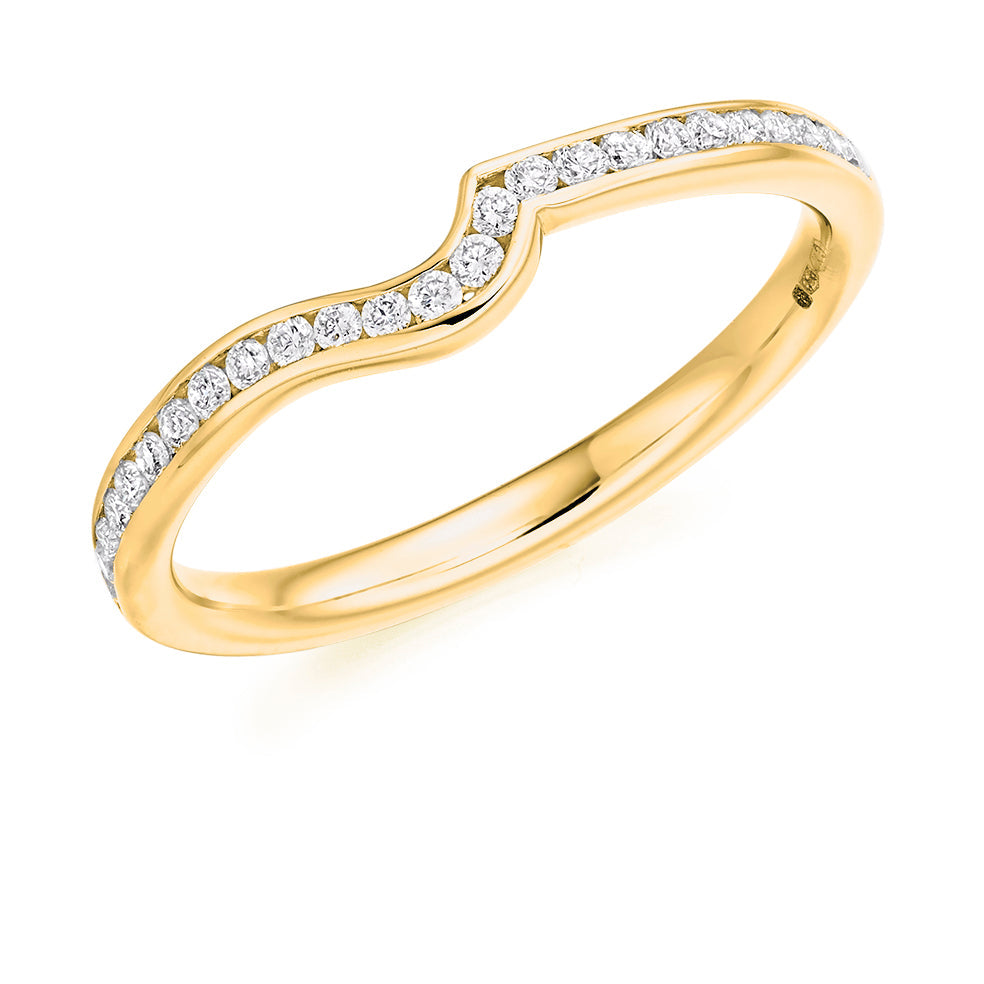 Grain-Set Half Eternity Ring, 0.25ct total (HET4136A) in Yellow Gold