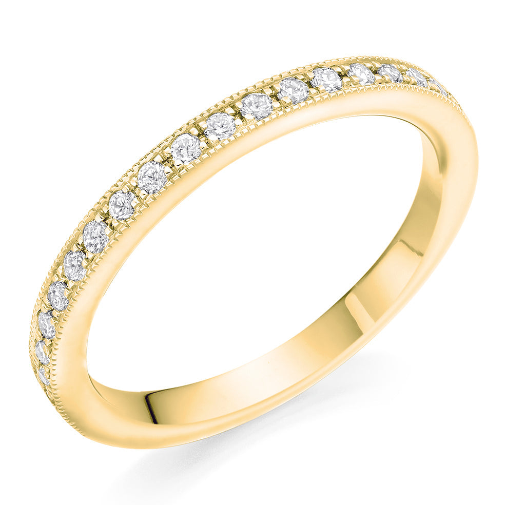 Grain-Set Half Eternity Ring, 0.35ct total (HET4236A) in Yellow Gold