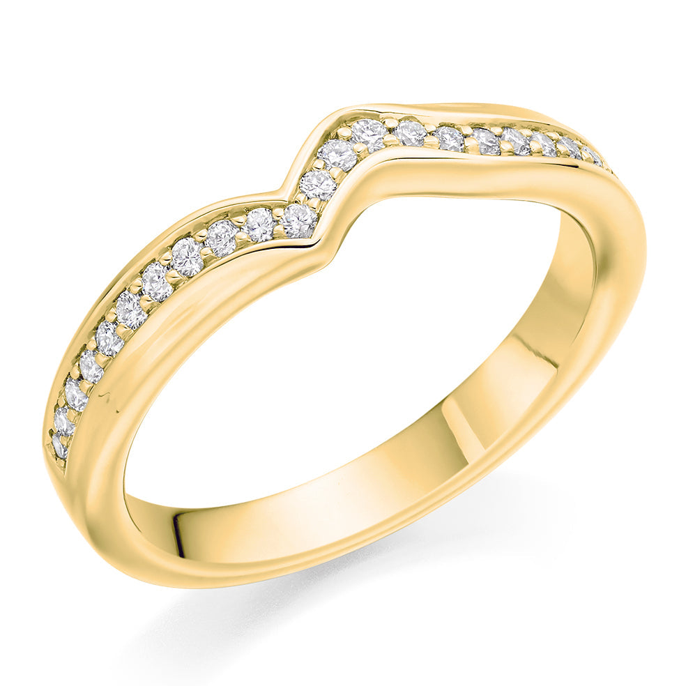 Grain-Set Half Eternity Ring, 0.25ct total (HET4264A) in Yellow Gold