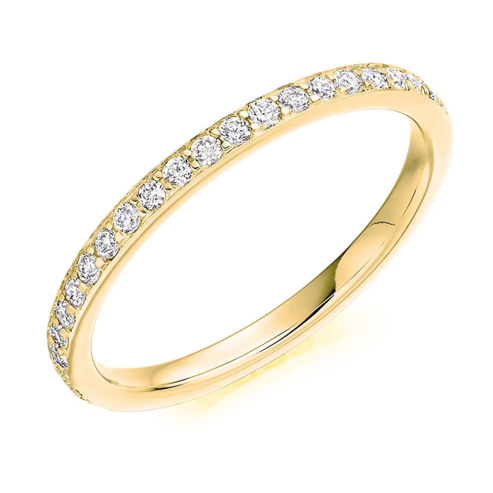 Grain-Set Half Eternity Ring, 0.25ct total (HET4360A) in Yellow Gold