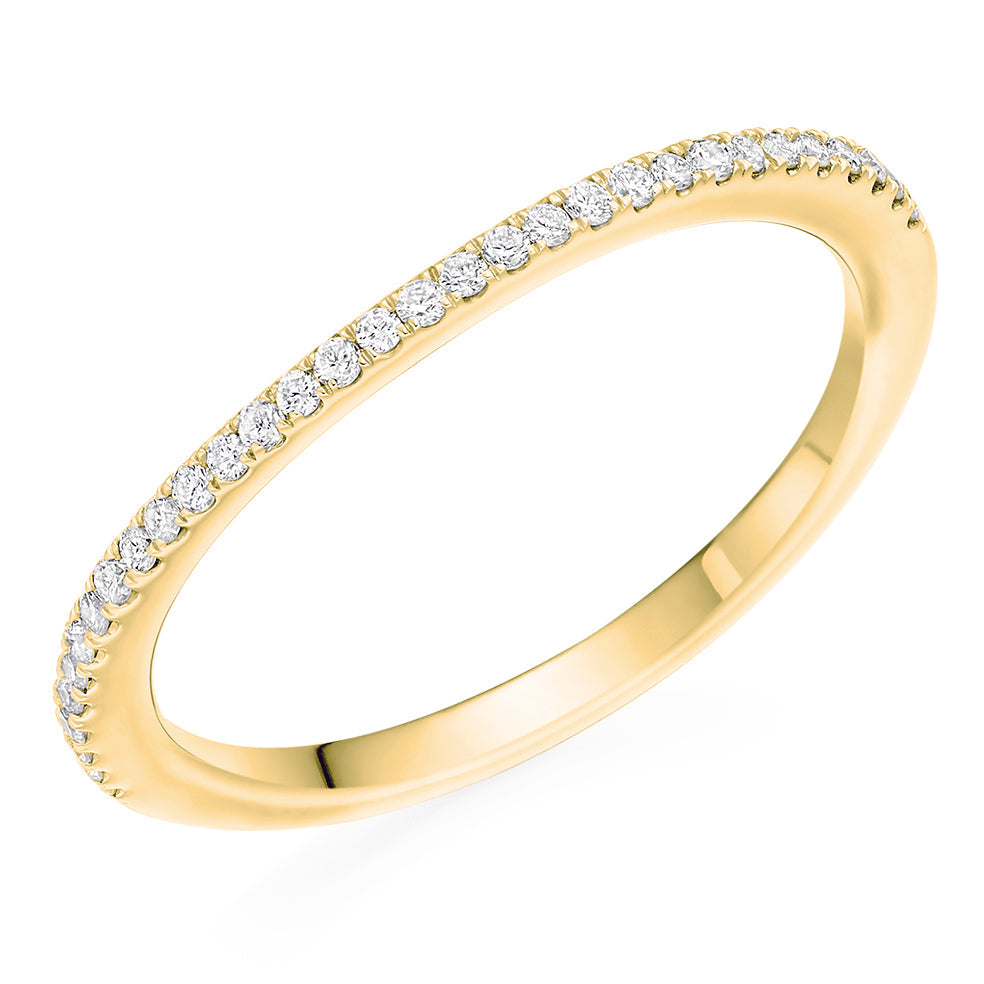 Micro-claw-Set Half Eternity Ring, 0.20ct total (HET5324A) in Yellow Gold
