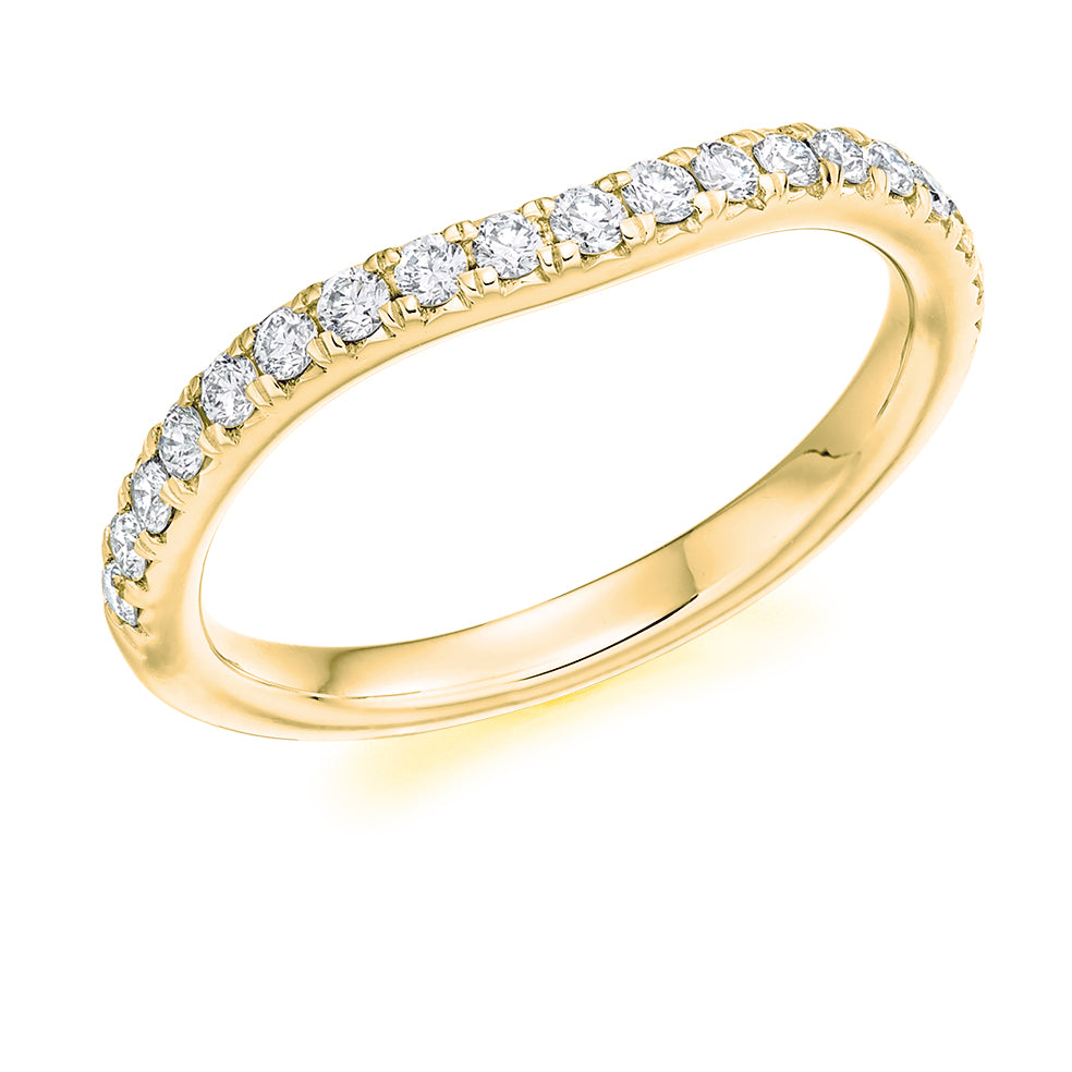 Micro-claw-Set Half Eternity Ring, 0.25ct total (HET5418A) in Yellow Gold