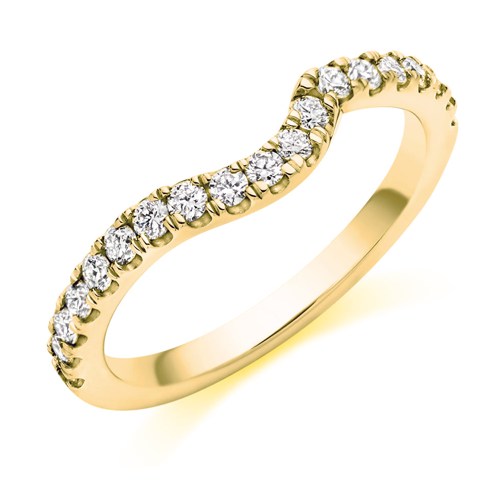 Micro-claw-Set Half Eternity Ring, 0.50ct total (HET6169A) in Yellow Gold