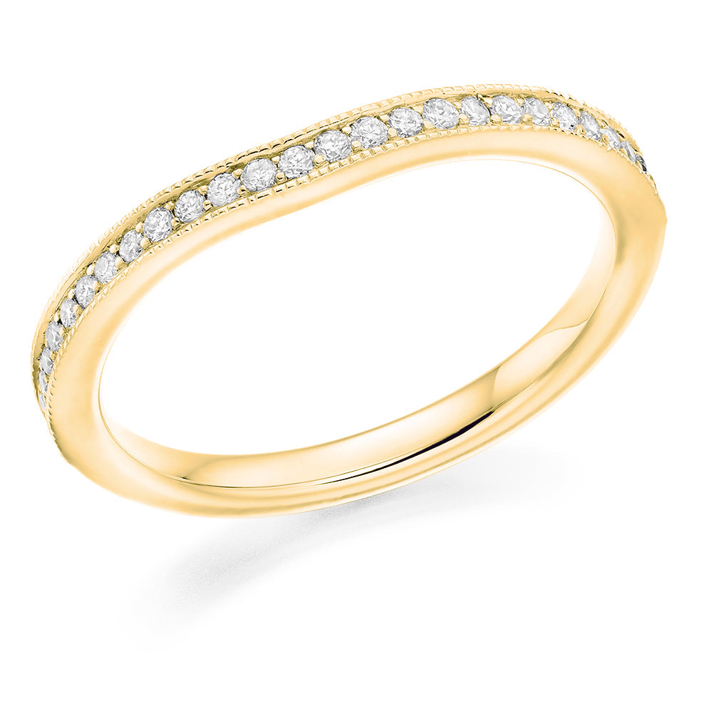 Grain-Set Half Eternity Ring, 0.20ct total (HET7213A) in Yellow Gold
