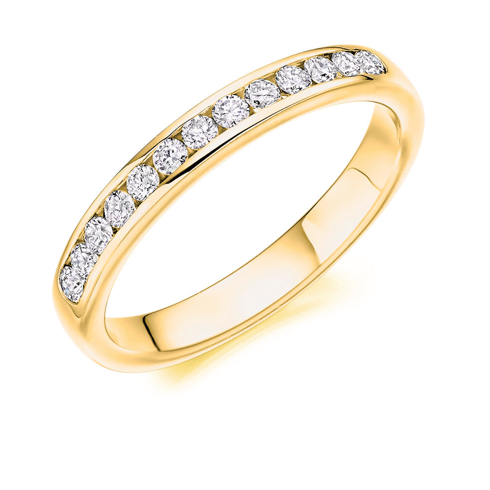 Channel-Set Half Eternity Ring, 0.33ct total in Yellow Gold
