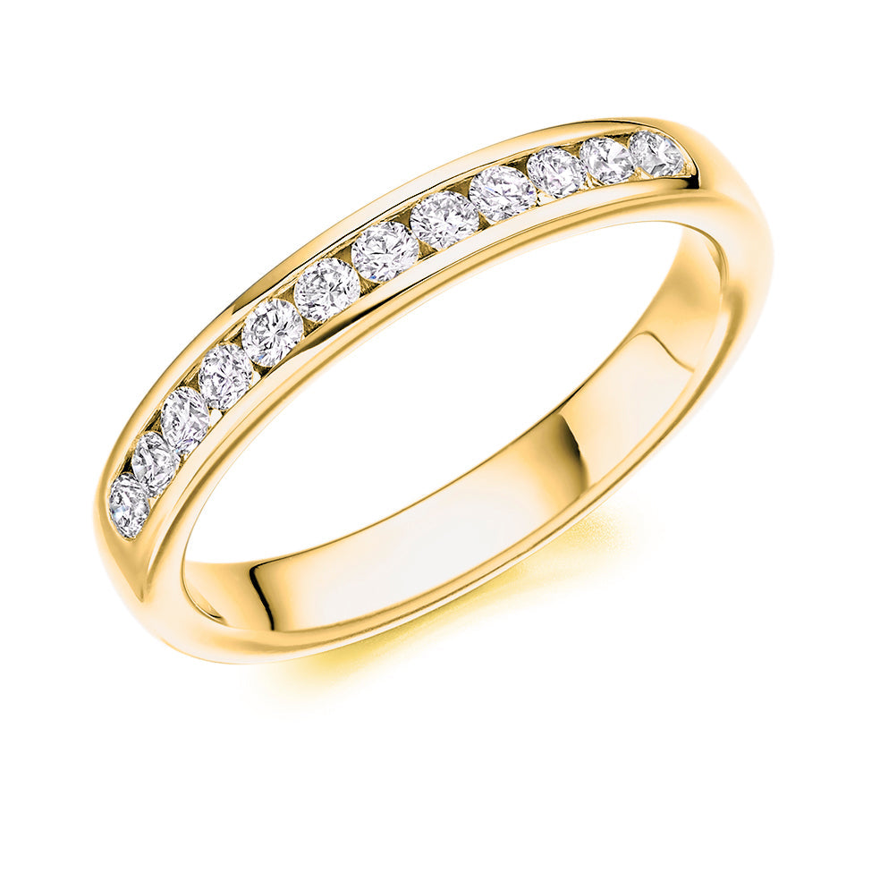 Channel-Set Half Eternity Ring, 0.35ct total (HET8001) in Yellow Gold