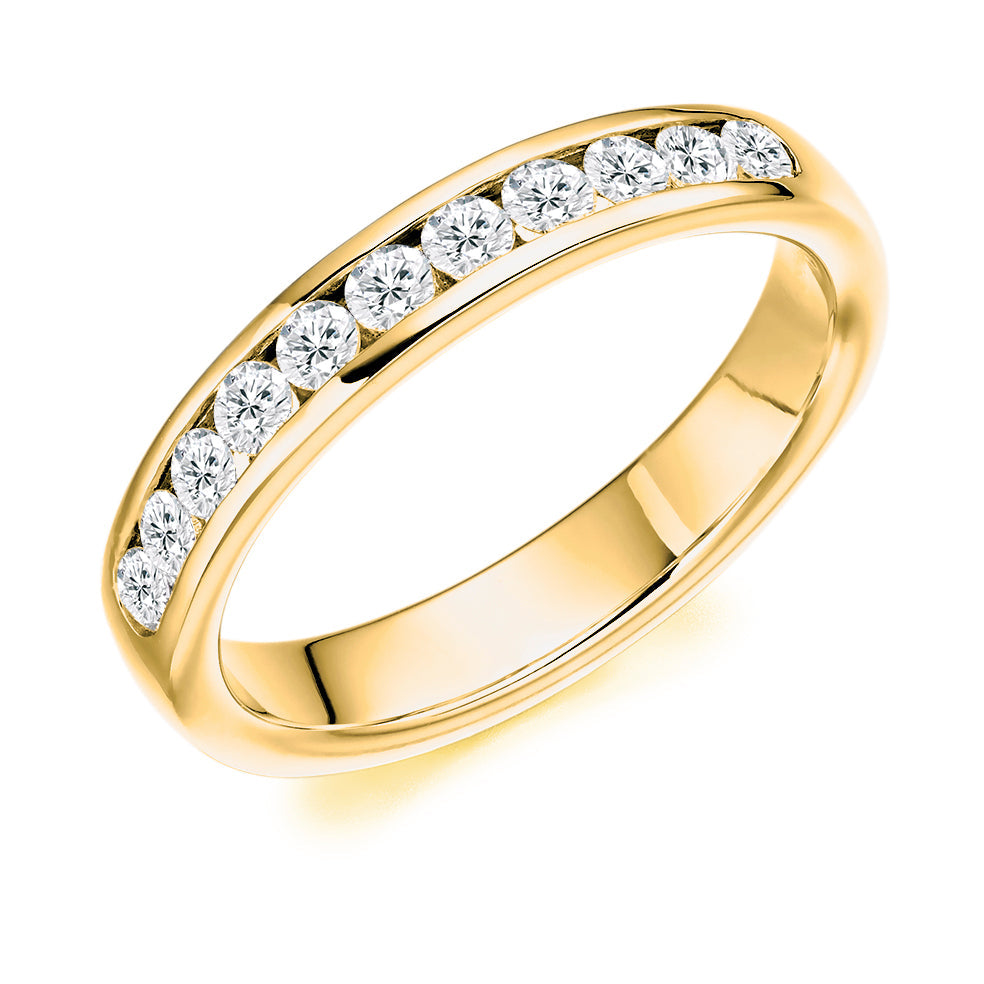 Channel-Set Half Eternity Ring, 0.4ct total (HET8047) in Yellow Gold