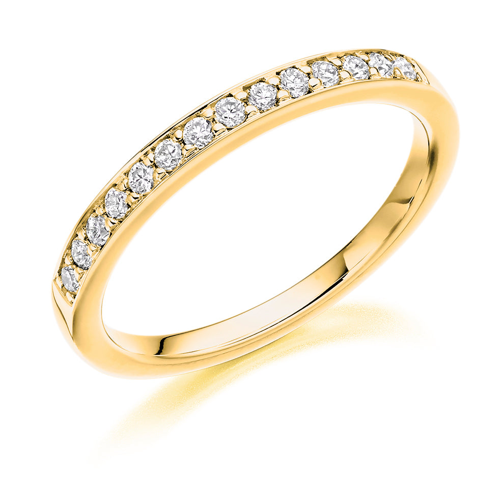 Grain-Set Half Eternity Ring, 0.2ct total in Yellow Gold