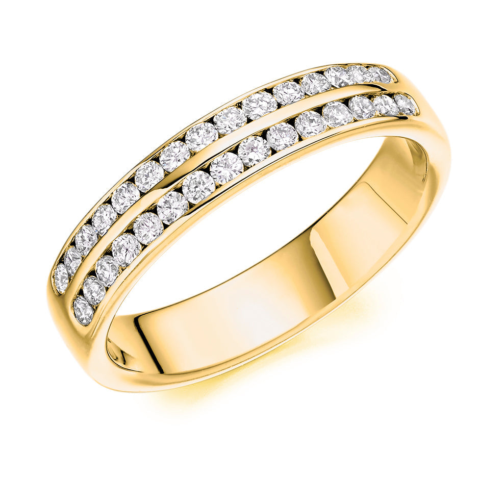 Channel-Set Half Eternity Ring, 0.55ct total (HET8092) in Yellow Gold
