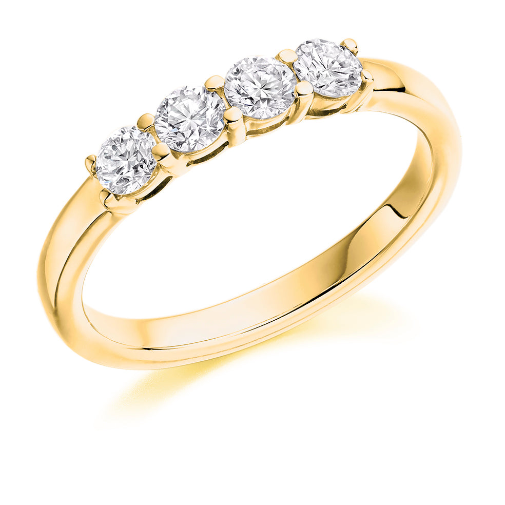 Claw-Set Half Eternity Ring, 0.5ct total (HET8134) in Yellow Gold
