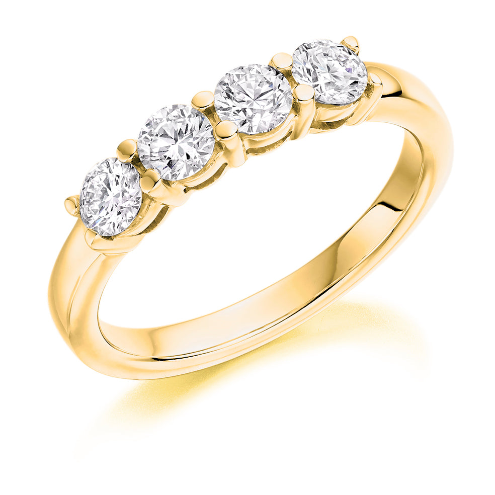Claw-Set Half Eternity Ring, 0.75ct total (HET8135) in Yellow Gold