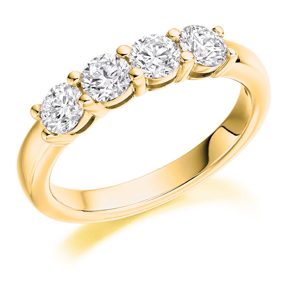 Claw-Set Half Eternity Ring, 1.0ct total (HET8136) in Yellow Gold