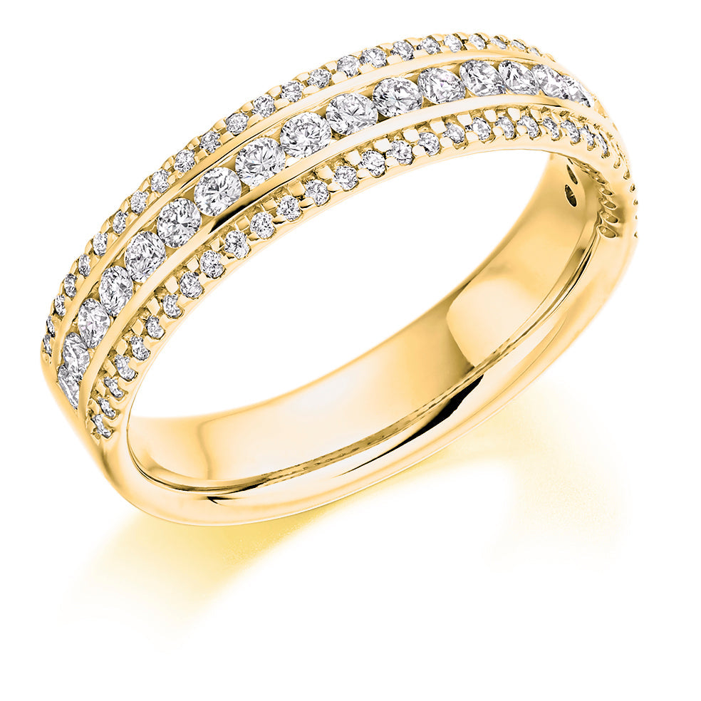 Channel-Set Half Eternity Ring, 0.55ct total (HET8168) in Yellow Gold