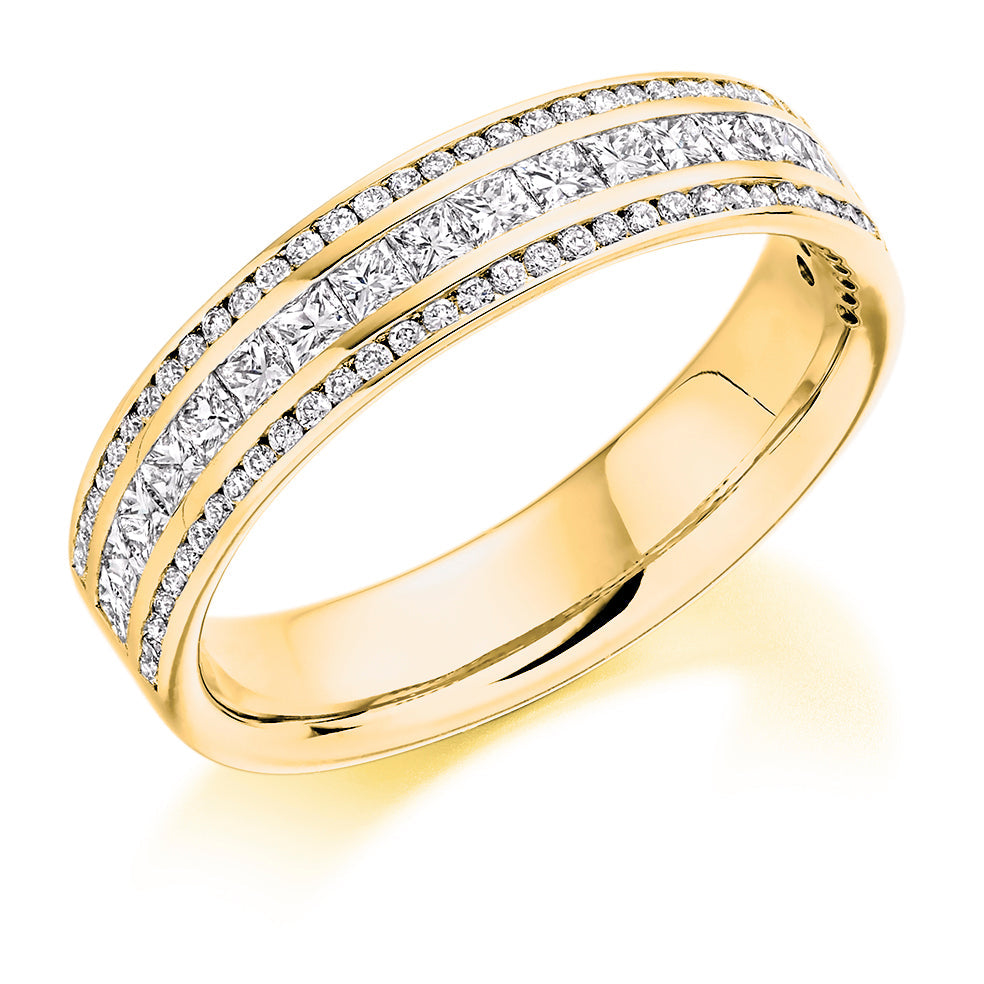 Channel-Set Half Eternity Ring, 0.8ct total (HET8170) in Yellow Gold