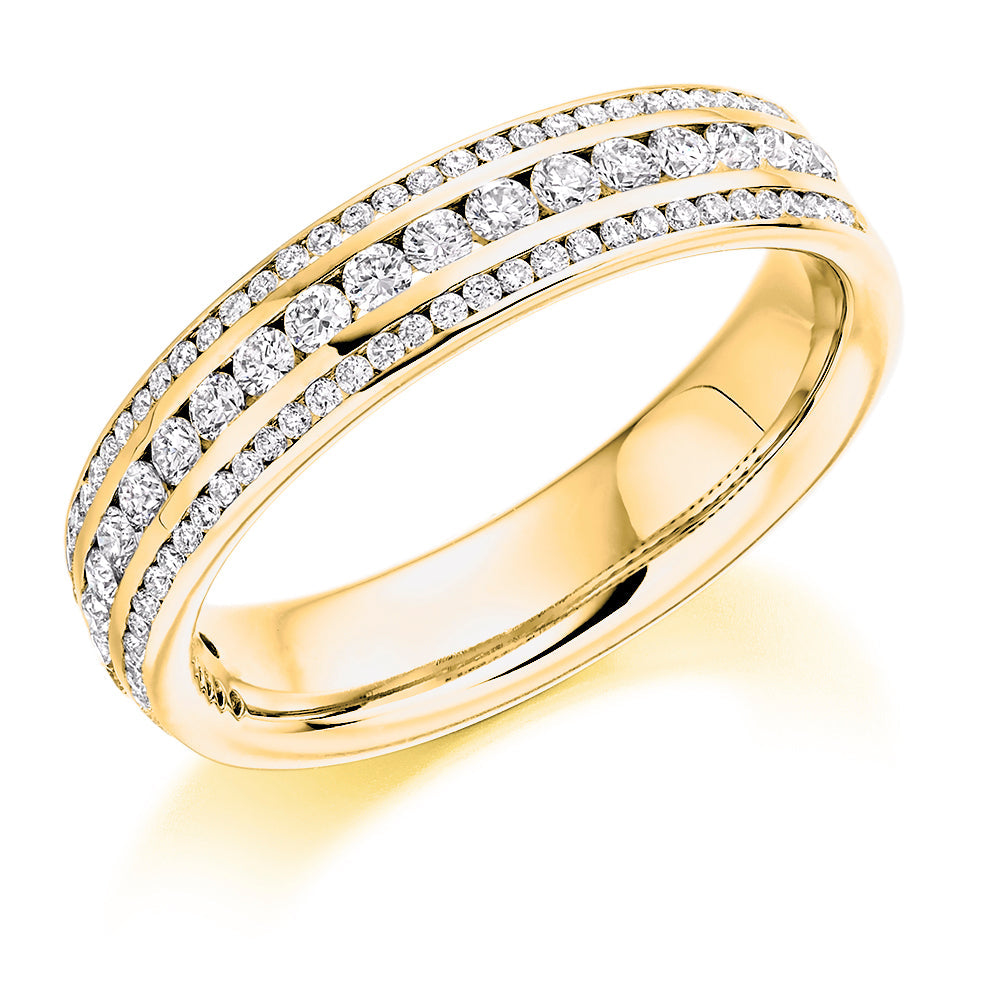 Channel-Set Half Eternity Ring, 0.6ct total (HET8171) in Yellow Gold