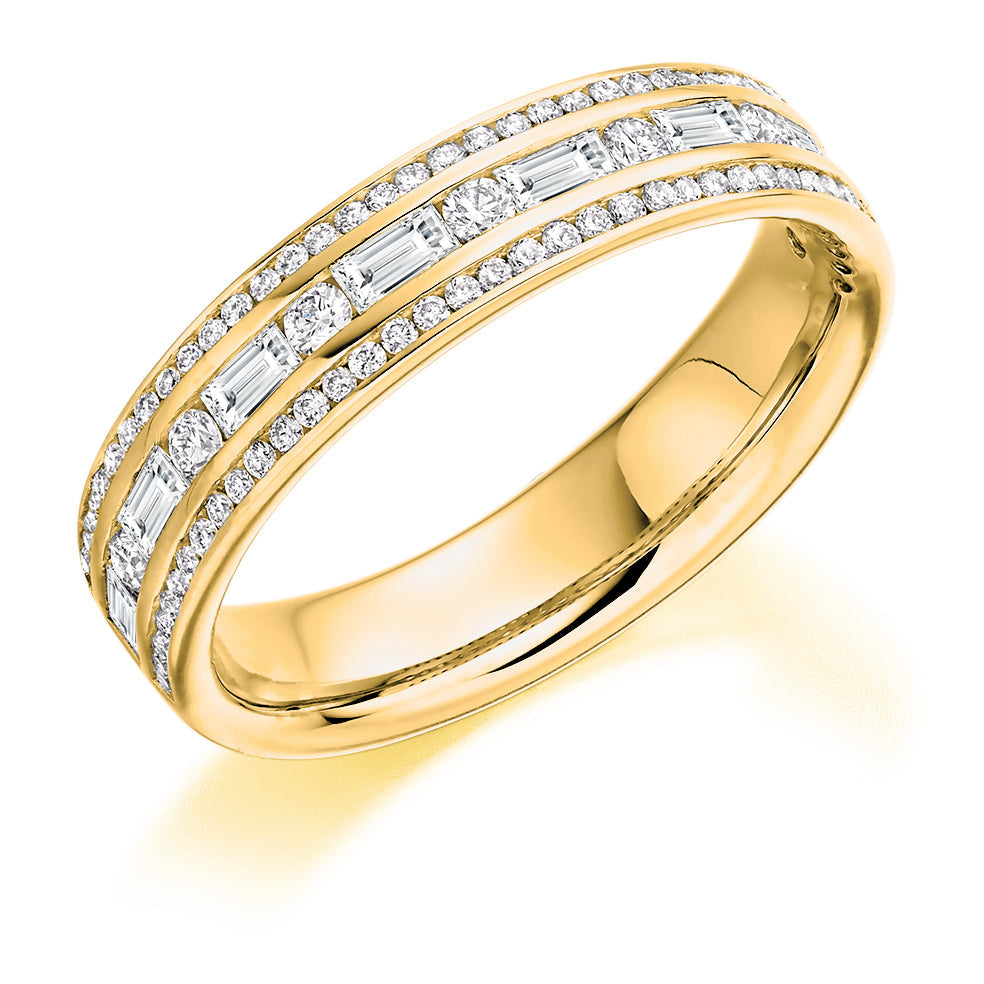Channel-Set Half Eternity Ring, 0.75ct total (HET8173) in Yellow Gold