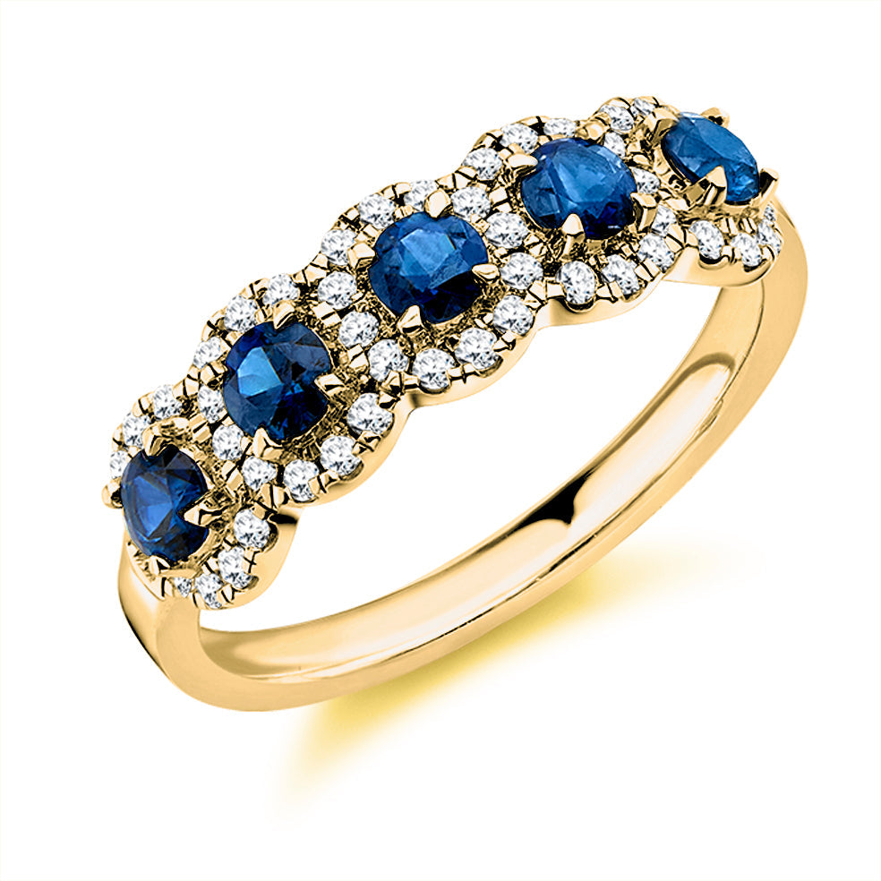 Right Hand Ring-Set Half Eternity Ring, 0.25ct total (HET8534) in Yellow Gold