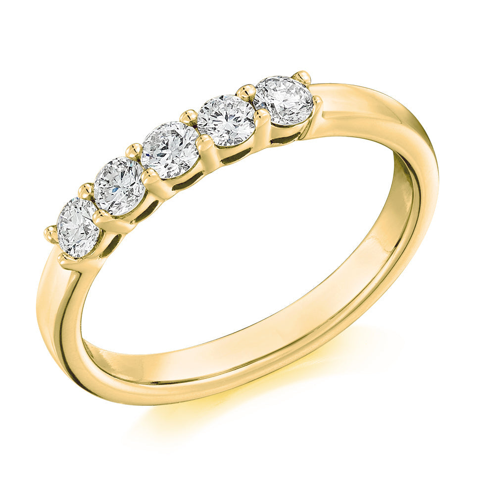Claw-Set Half Eternity Ring, 0.45ct total (HET8583) in Yellow Gold